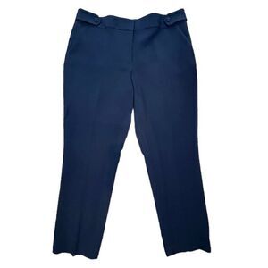 Karl Lagerfeld Navy Dress Pants Trousers Compression Scuba Waist Detail Size 14